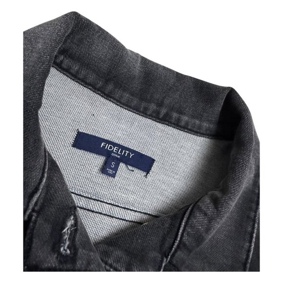 FIDELITY Ryder Denim Cropped Bomber Luxury Designer Jean Jacket Womens Small - Picture 4 of 6